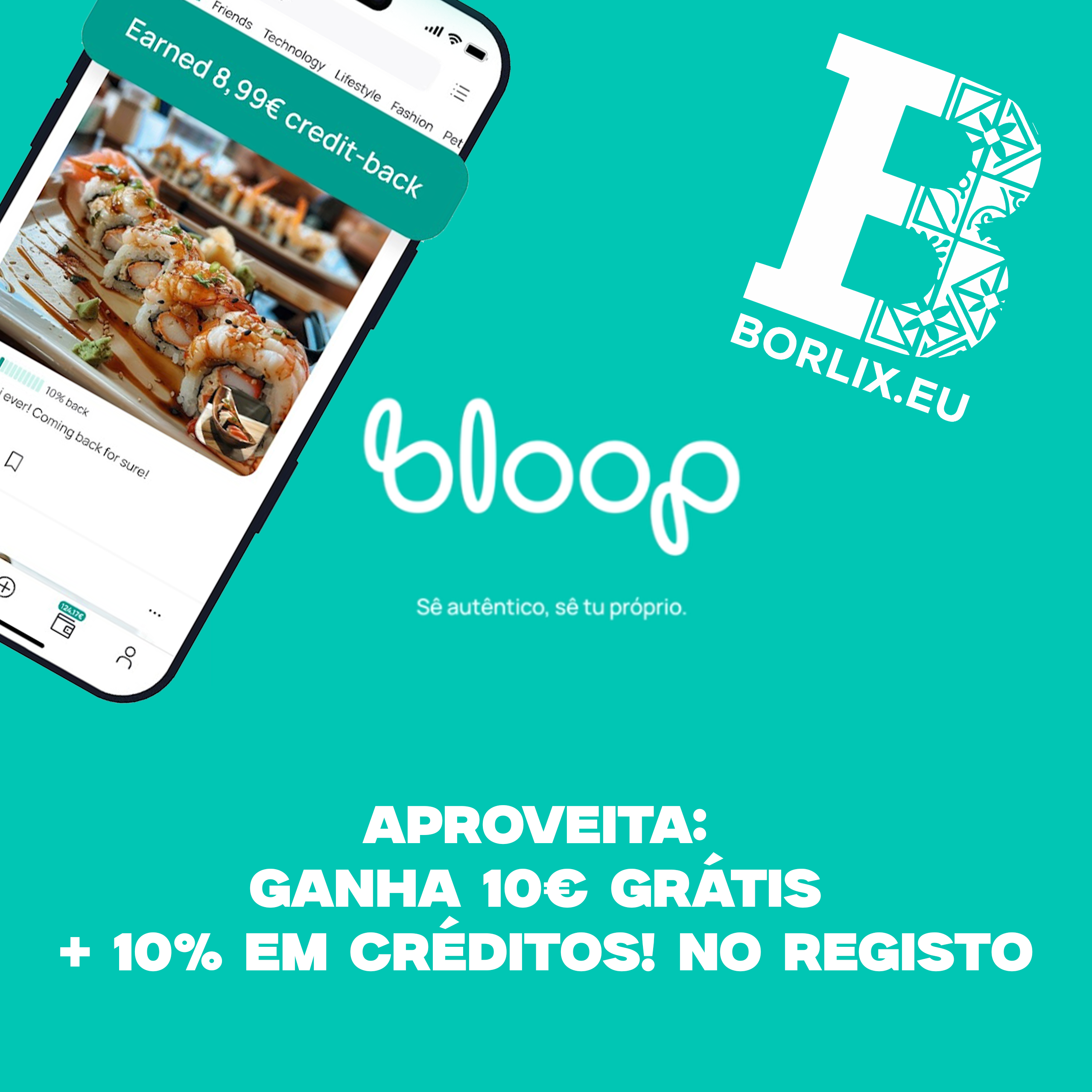 Bloop: ganha 10€ grátis + 10% em créditos na 1.ª compra!